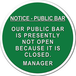 P11 Public Bar Notice Fridge Magnet