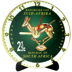 K07 Springbok Rugby Stamp Mini LP Clock