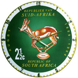 D07 Springbok Rugby Stamp Record Clock