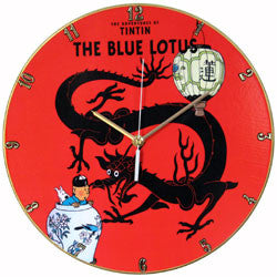 E09 Tintin Blue Lotus Record Clock