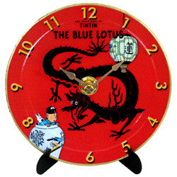 L09 Tintin Blue Lotus Mini LP Clock