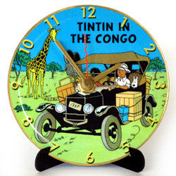 L08 Tintin in Congo Mini LP Clock
